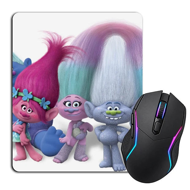 Mouse pad with print Trolls Main Heroes