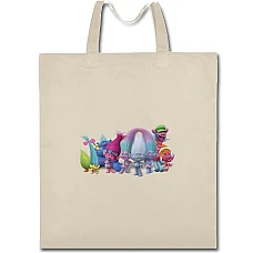 Eco bag with print Trolls Main Heroes - beige