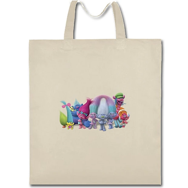 Eco bag with print Trolls Main Heroes - beige