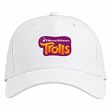Baseball cap with Print Trolls Logo - white