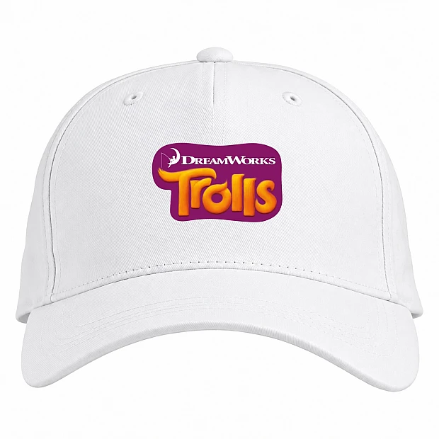 Baseball cap with Print Trolls Logo - white