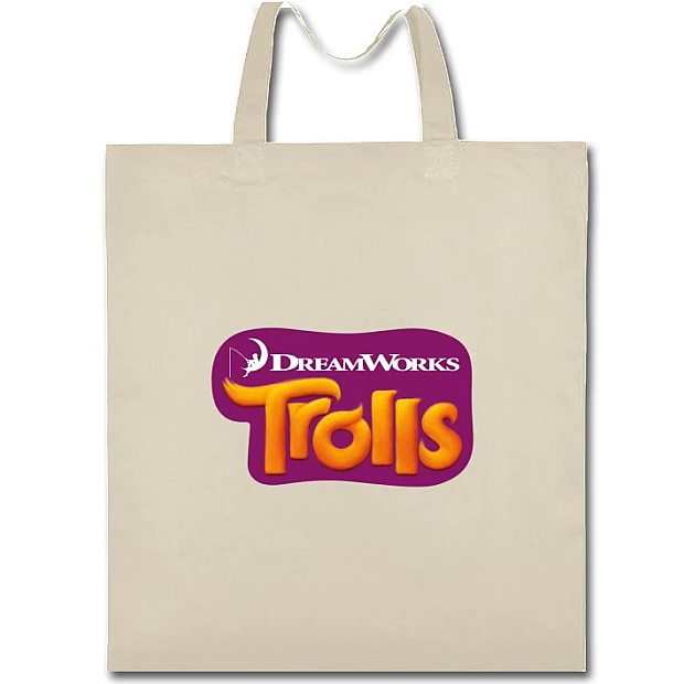 Eco bag with print Trolls Logo - beige
