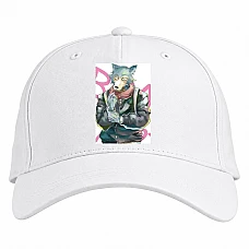 Baseball cap with Print Beastars Legoshi Art - white
