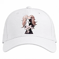 Baseball cap with Print Danganronpa Junko Enoshima With Monokuma - white
