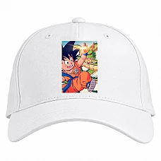 Baseball cap with Print Dragon Ball Running Goku - white