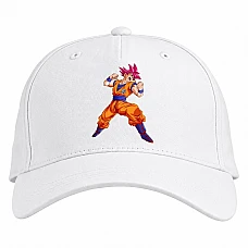 Baseball cap with Print Dragon Ball Strong Fighter - white