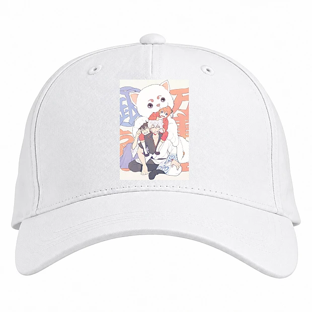 Baseball cap with Print Gintama Funny Heroes - white