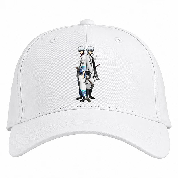 Baseball cap with Print Gintama Gintoki Sakata Twins - white