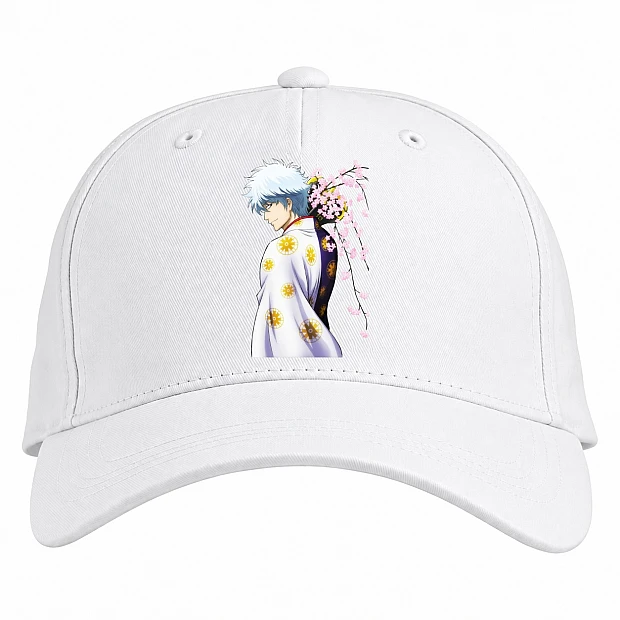 Baseball cap with Print Gintama Gintoki Sakata Sakura Vesion - white