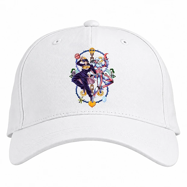 Baseball cap with Print Jojo Bizarre Adventure Main Heroes - white