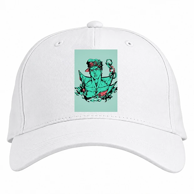 Baseball cap with Print Jojo Bizarre Adventure Hero Art - white