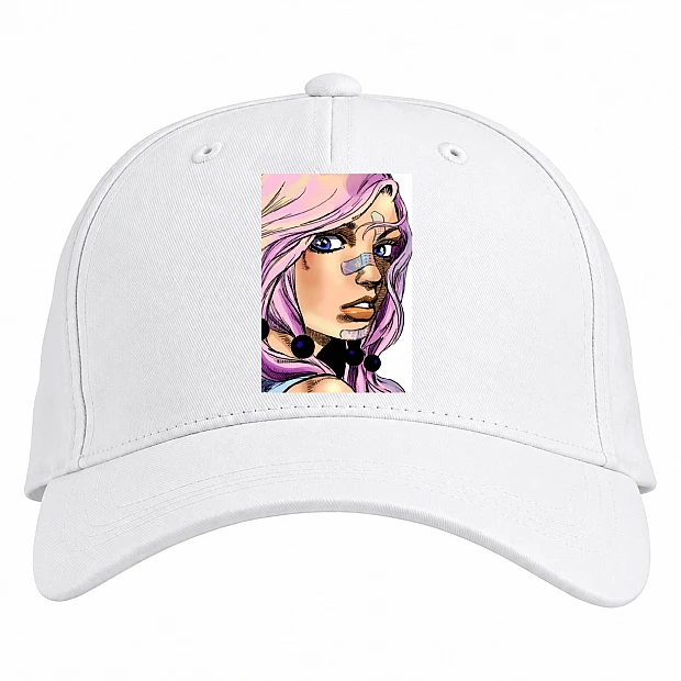 Baseball cap with Print Jojo Bizarre Adventure Girl - white