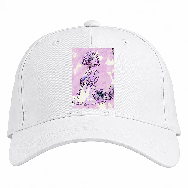 Baseball cap with Print Jojo Bizarre Adventure Art Girl - white