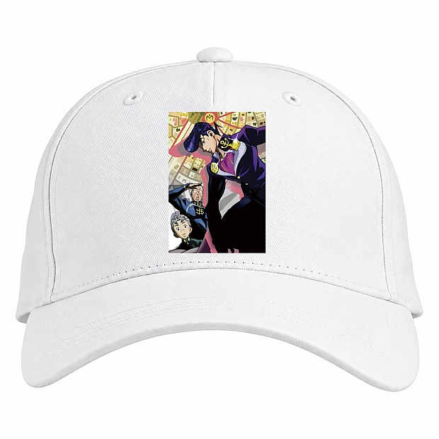 Baseball cap with Print Jojo Bizarre Adventure Theme - white