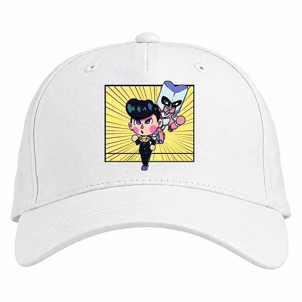Baseball cap with Print Jojo Bizarre Adventure Minimalistic - white