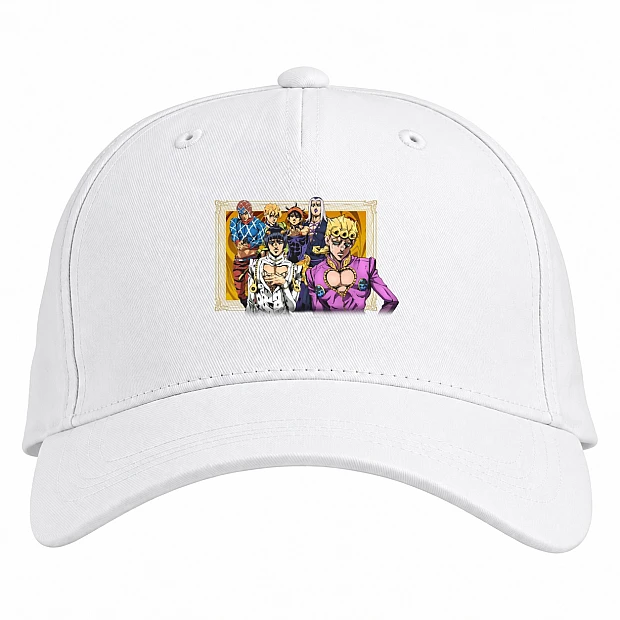 Baseball cap with Print Jojo Bizarre Adventure Style Heroes - white