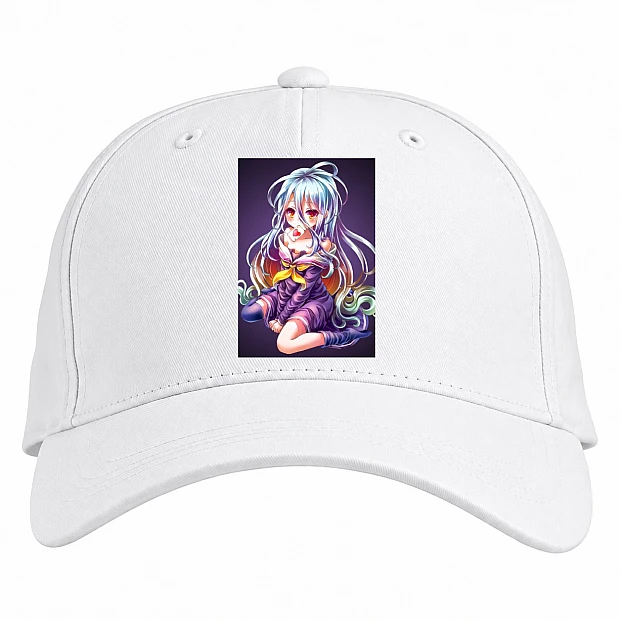 Baseball cap with Print No Game No Life Shiro Girl Hero - white