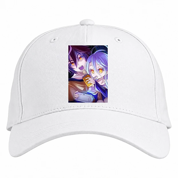 Baseball cap with Print No Game No Life Shiro With Sora - white