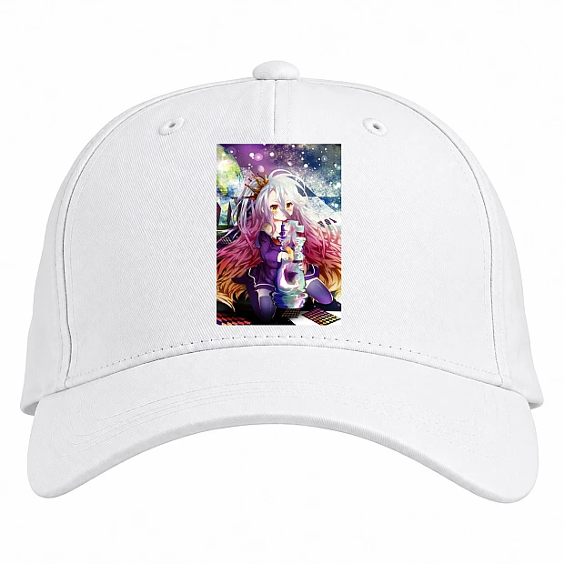 Baseball cap with Print No Game No Life Shiro Princess - white