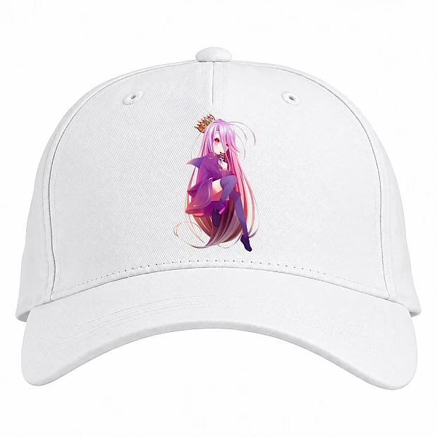 Baseball cap with Print No Game No Life Shiro Little Sister - white