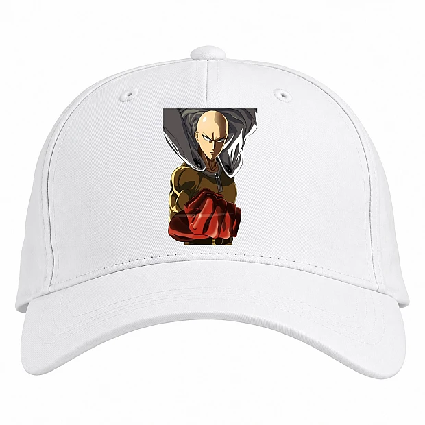 Baseball cap with Print One-Punch Man Hero - white