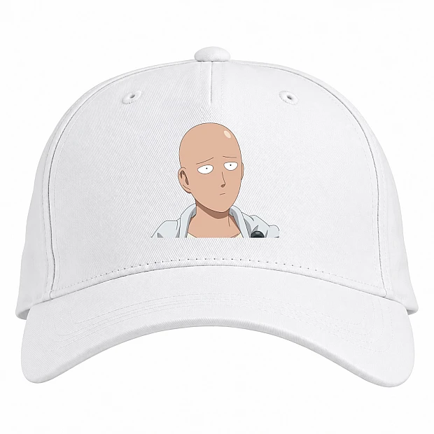 Baseball cap with Print One-Punch Man Main Hero - white
