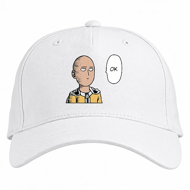 Baseball cap with Print One-Punch Man Ok Version - white