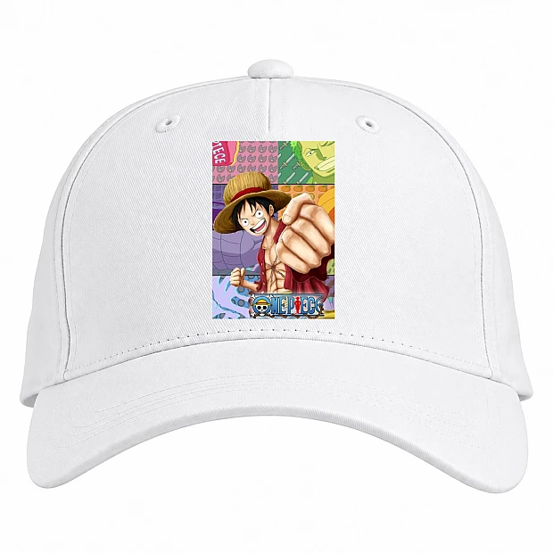 Baseball cap with Print One Piece Power Hero - white