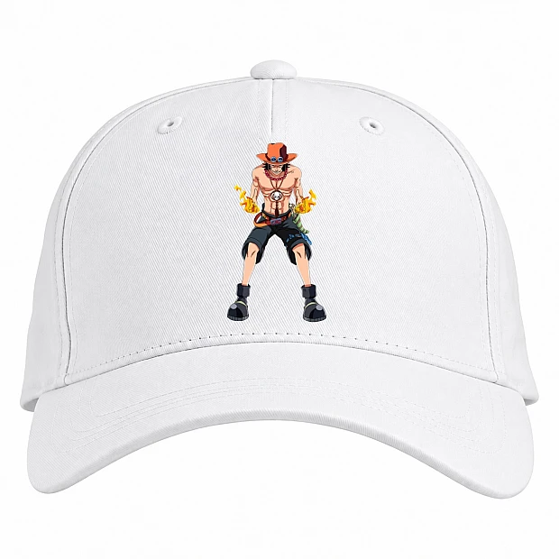 Baseball cap with Print One Piece Ace - white