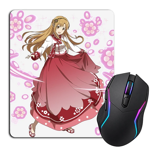 Mouse pad with print Sword Art Online Girl Pink Print