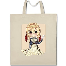 Eco bag with print Violet Evergarden Cute Girl - beige