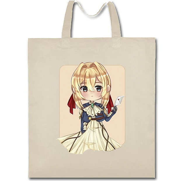 Eco bag with print Violet Evergarden Cute Girl - beige