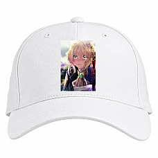 Baseball cap with Print Violet Evergarden Crying Girl - white