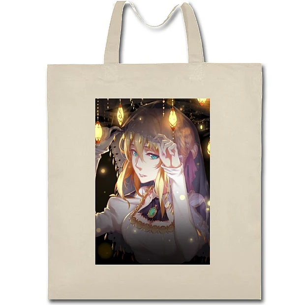 Eco bag with print Violet Evergarden Lights - beige