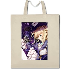 Eco bag with print Violet Evergarden Main Character - beige