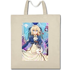Eco bag with print Violet Evergarden Smile - beige