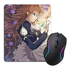 Mouse pad with print Violet Evergarden With Flowers