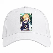 Baseball cap with Print Violet Evergarden Waiting - white