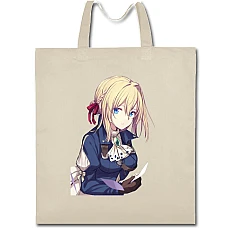 Eco bag with print Violet Evergarden Hero Girl - beige