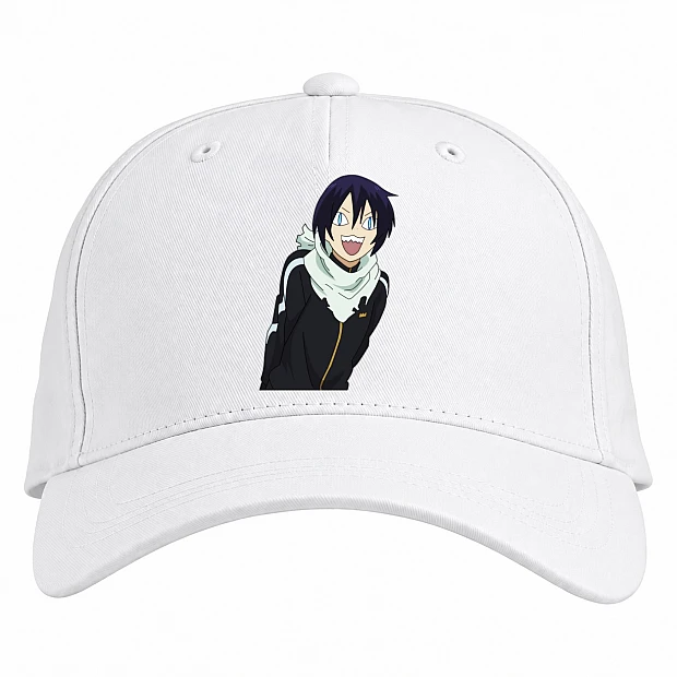 Baseball cap with Print Noragami Smile - white