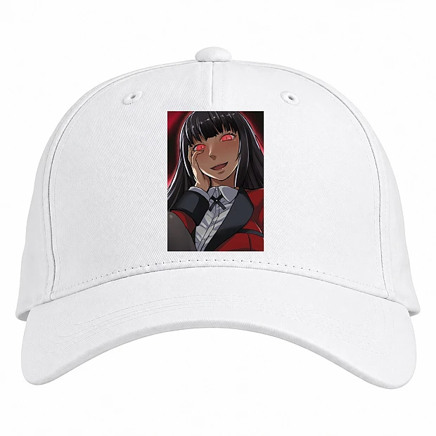 Baseball cap with Print Kakegurui Hero Yumeko Jabami - white