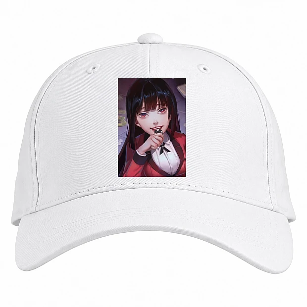 Baseball cap with Print Kakegurui Yumeko - white