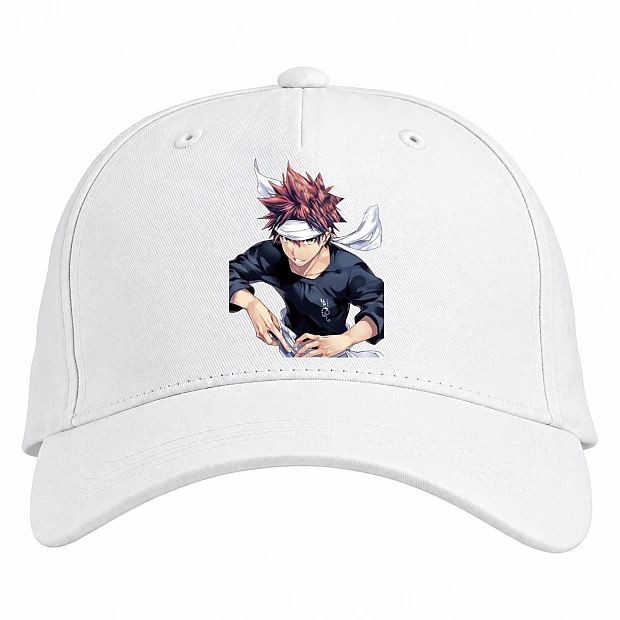 Baseball cap with Print Food Wars Shokugeki No Soma Soma Yukihira Hero - white