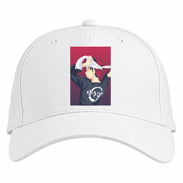 Baseball cap with Print Food Wars Shokugeki No Soma Soma Yukihira - white