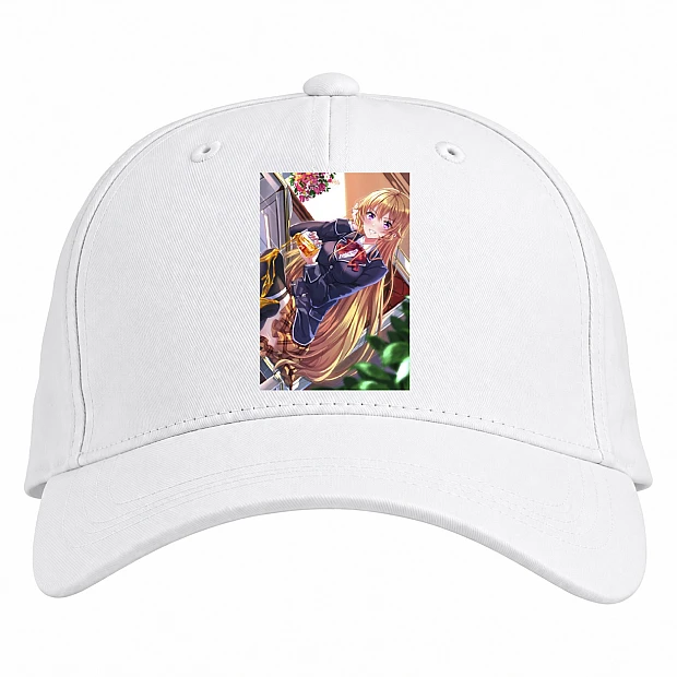 Baseball cap with Print Food Wars Shokugeki No Soma Nakiri Erina Hero - white