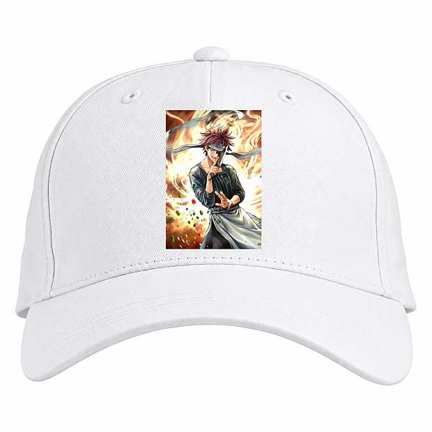 Baseball cap with Print Food Wars Shokugeki No Soma Hero Soma - white