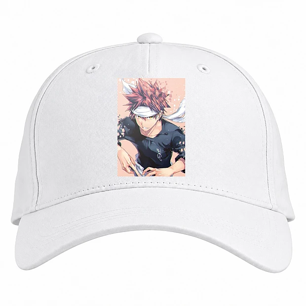 Baseball cap with Print Food Wars Shokugeki No Soma Yukihira - white