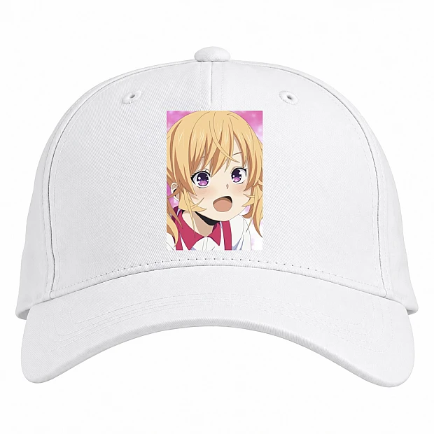 Baseball cap with Print Food Wars Shokugeki No Soma Girl - white