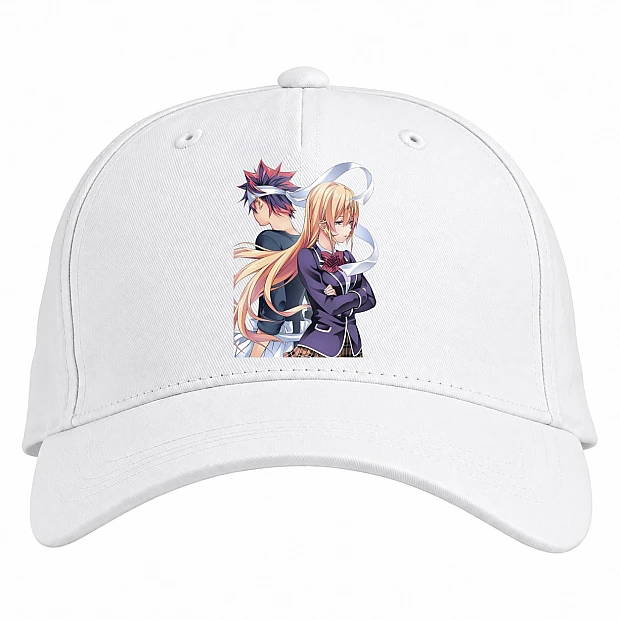 Baseball cap with Print Food Wars Shokugeki No Soma Main Heroes - white