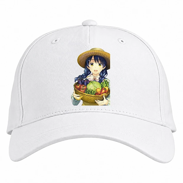 Baseball cap with Print Food Wars Shokugeki No Soma Vegetables - white